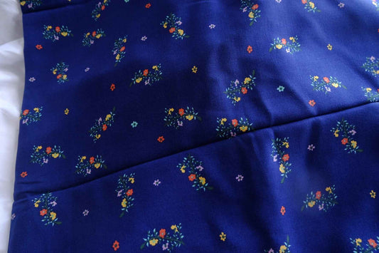 Navy Tiny Floral Cupro Fabric - 1.64 yd