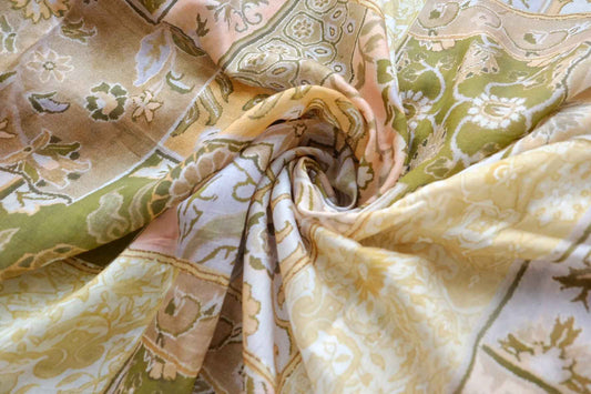 Silk Tencel Linen Patchwork Print Fabric - 3.28 yd