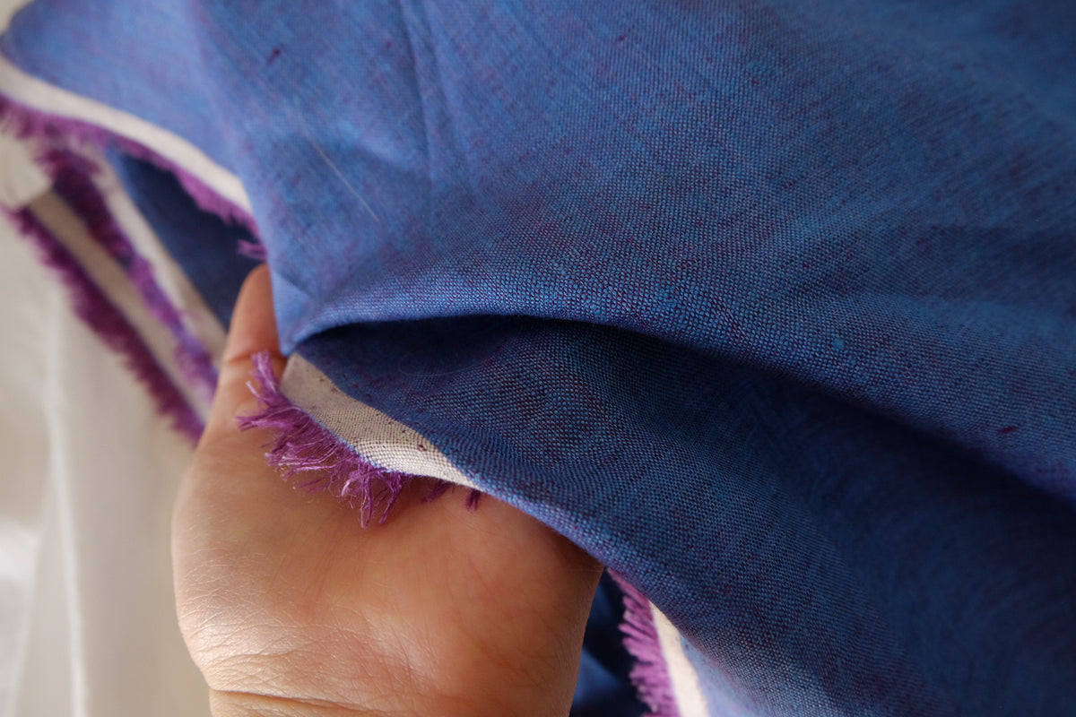 Twilight Blue – Purple Blue Yarn-Dyed Pure Linen Fabric | 1.6 Yards