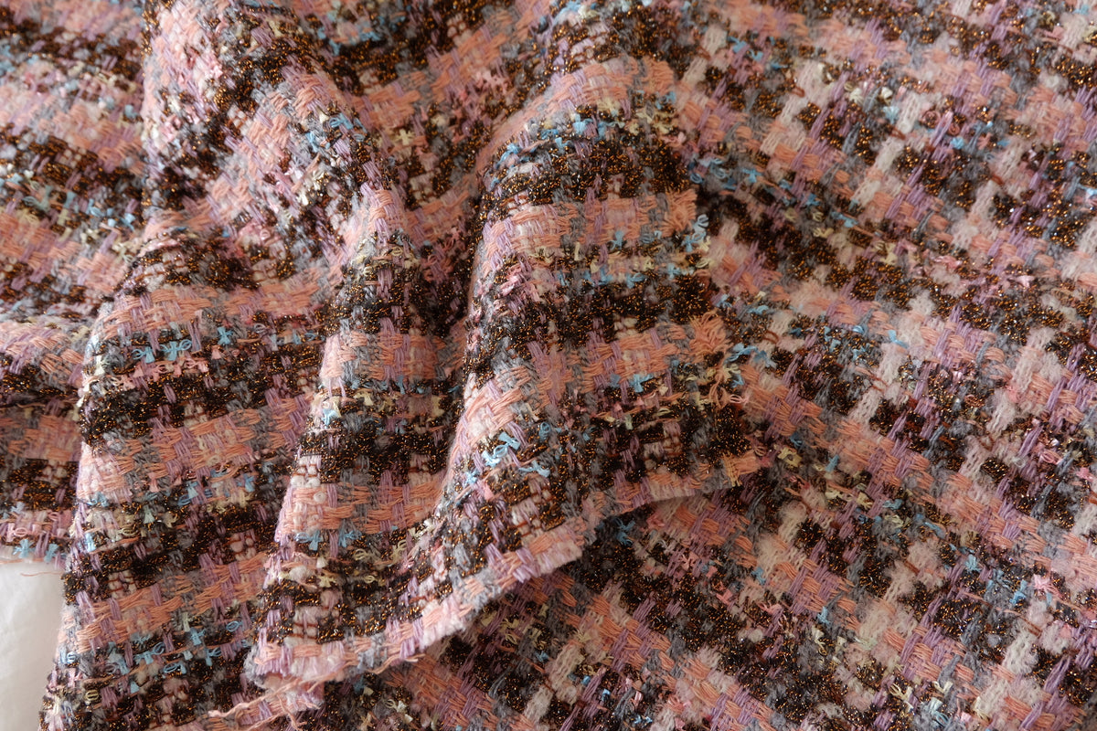 Rose Metallic Blend Bouclé Tweed – 2.2 yd