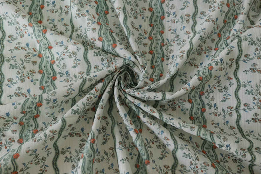 Vintage Floral Stripe Jacquard Cotton – 2.2 yd