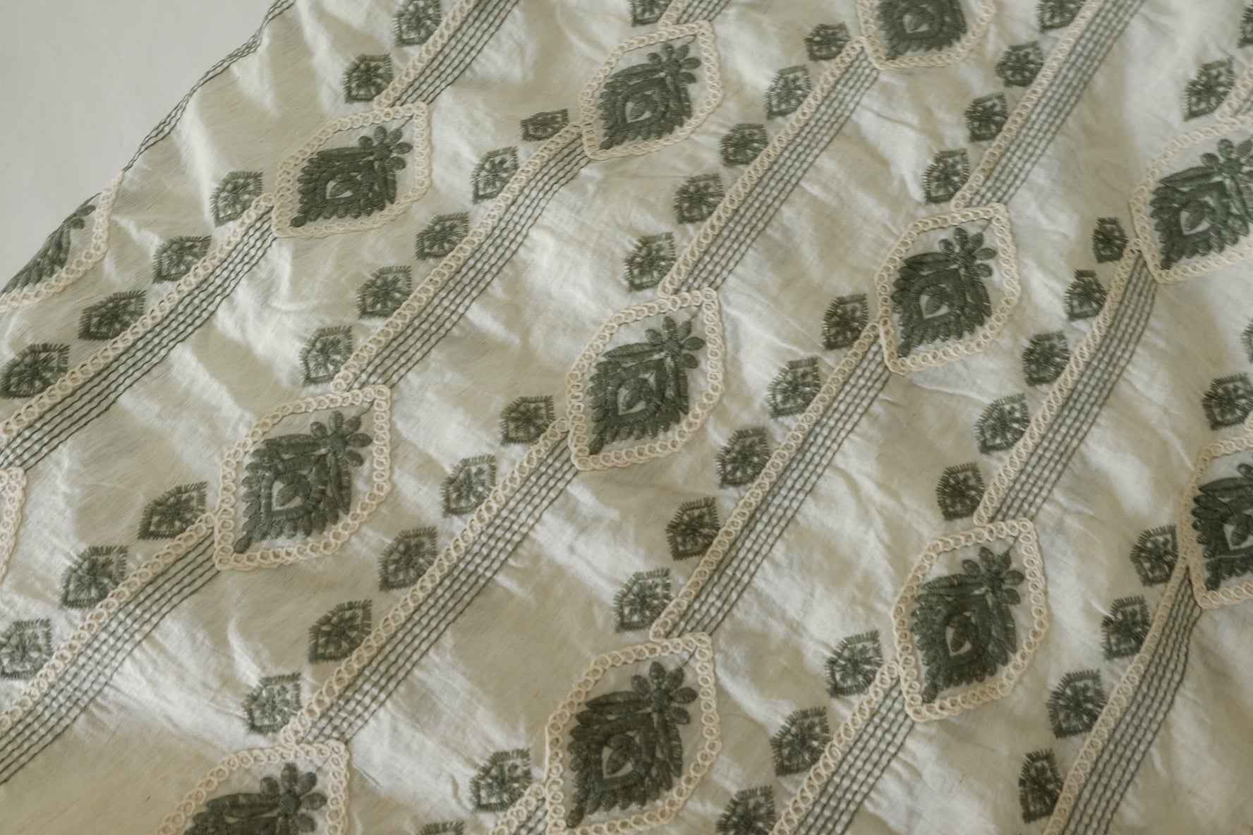 Embroidered Tencel Ramie Blend Fabric – 3 yd