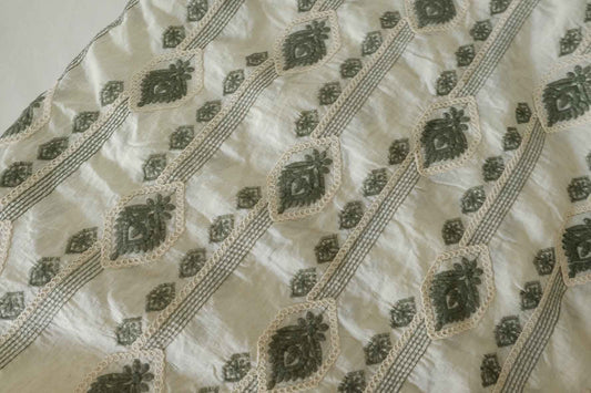 Embroidered Tencel Ramie Blend Fabric – 3 yd