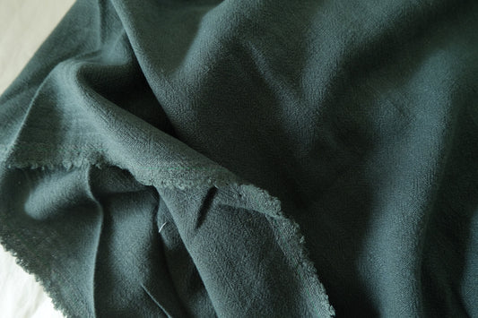 Deep Forest Green Washed Cotton Linen – 2.2 Yards