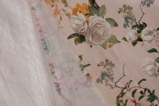 Blush Birds & Roses Stretch Cotton Sateen – 2.2 yd