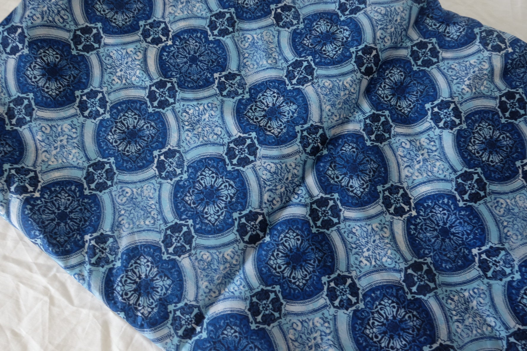 Blue Tile 60s Lightweight Cotton Poplin Fabric - 2.2 yd