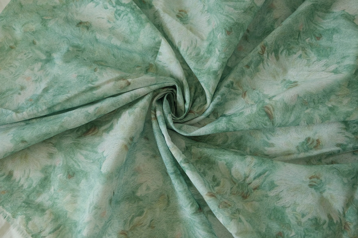 Mint Watercolor Cotton Voile – 2.2 yd