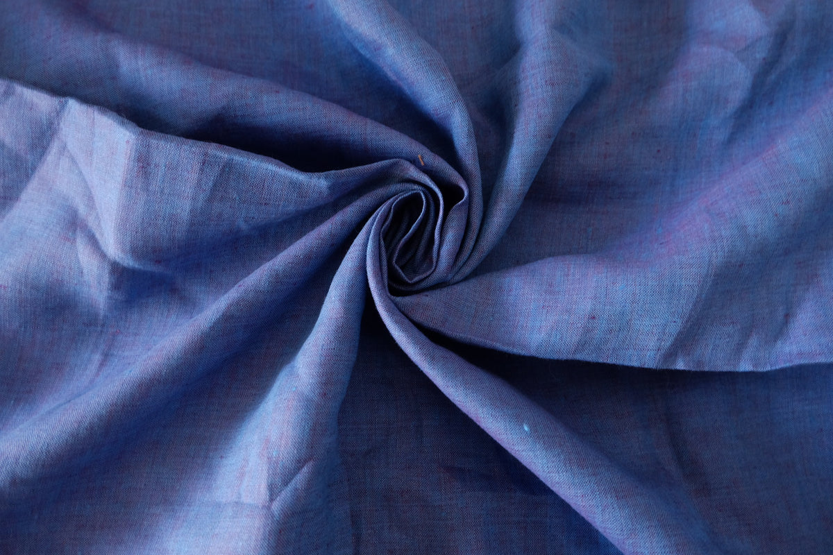 Twilight Blue – Purple Blue Yarn-Dyed Pure Linen Fabric | 1.6 Yards