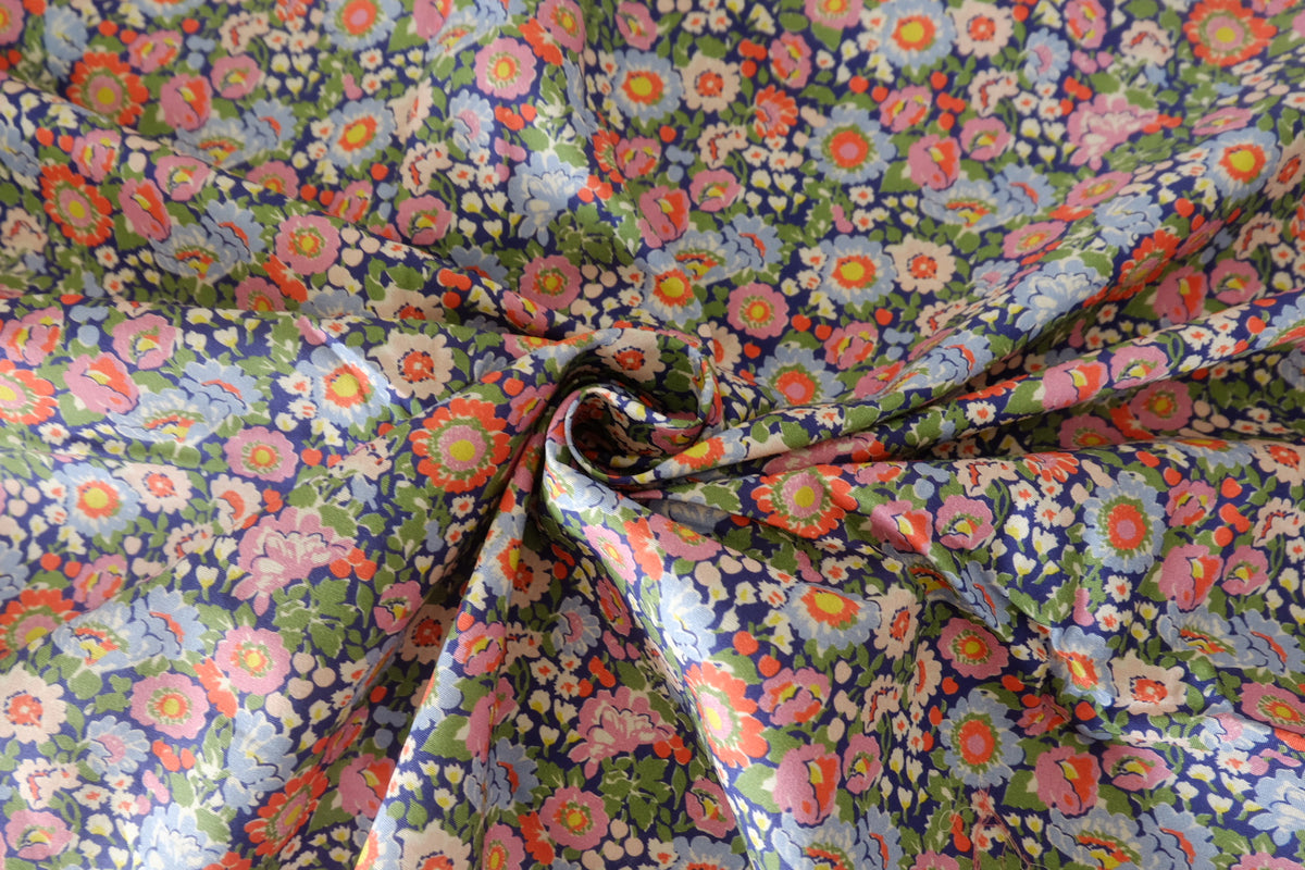 Midnight Flower Garden – Premium Cotton Poplin Fabric | 2.2 yards / 3.3 yards