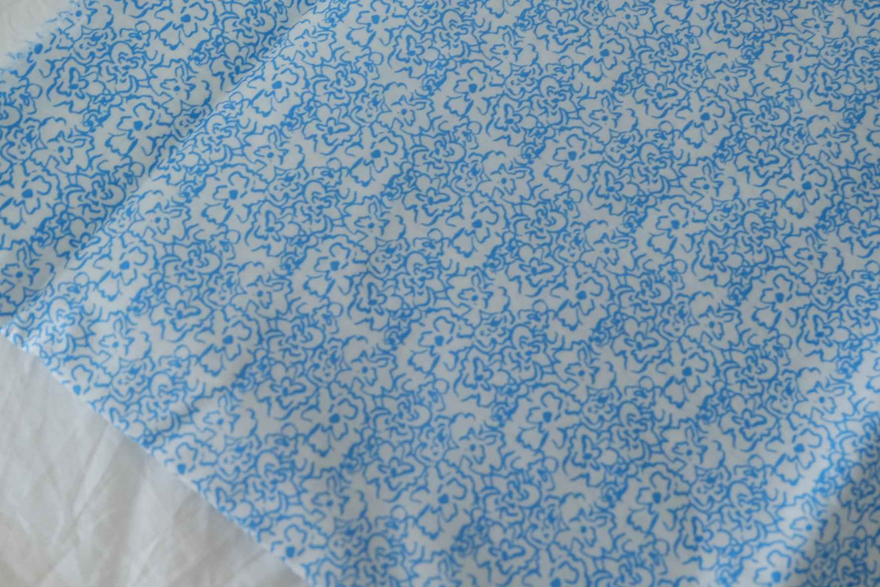 Sky Blue Doodle Floral Cotton Poplin – 3.3 yd