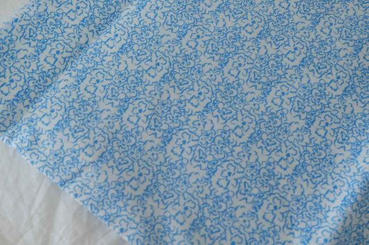 Sky Blue Doodle Floral Cotton Poplin – 3.3 yd