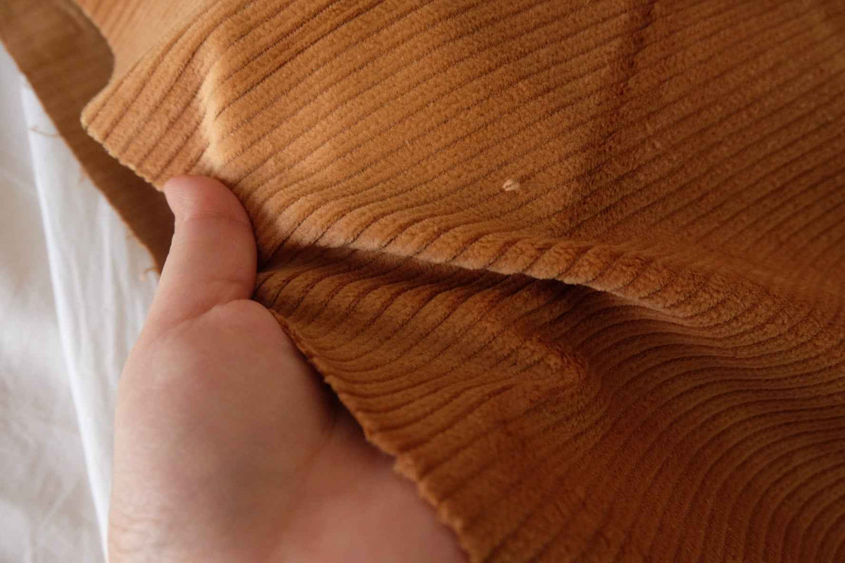 Warm Caramel Soft Cotton Corduroy Fabric – 1.9 yd