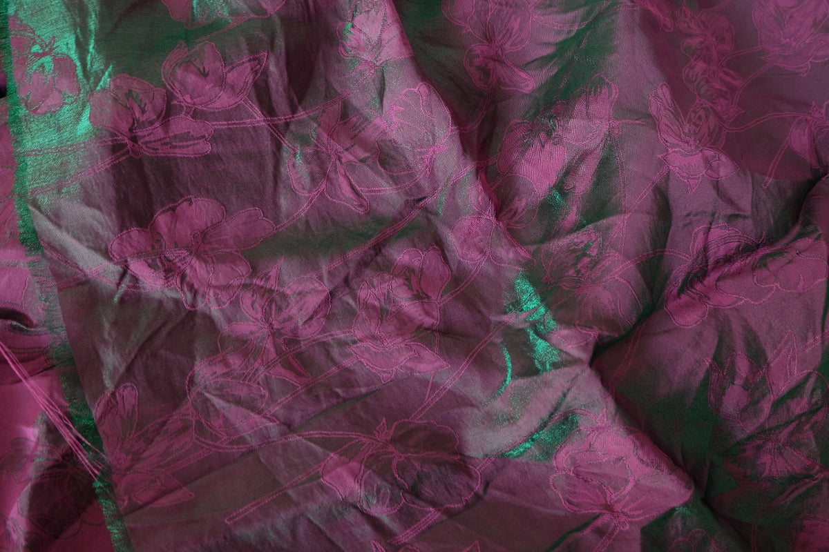 Iridescent Floral Jacquard Satin – 1.6 yd