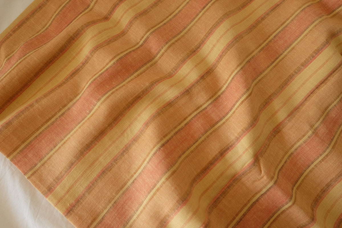 Golden Hour Stripes – Yarn-Dyed Linen Cotton Fabric | 2.2 / 3.3 Yards