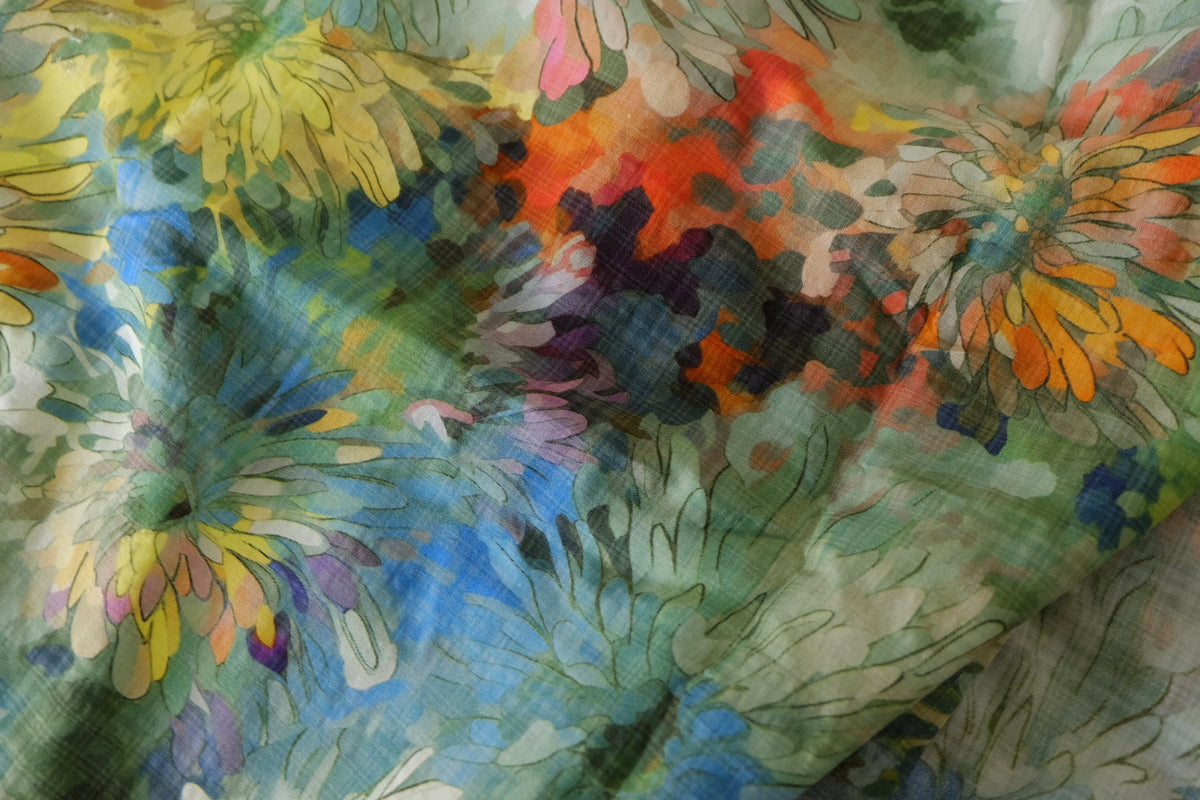 Watercolor Garden Ramie Cotton – 2.2 yd