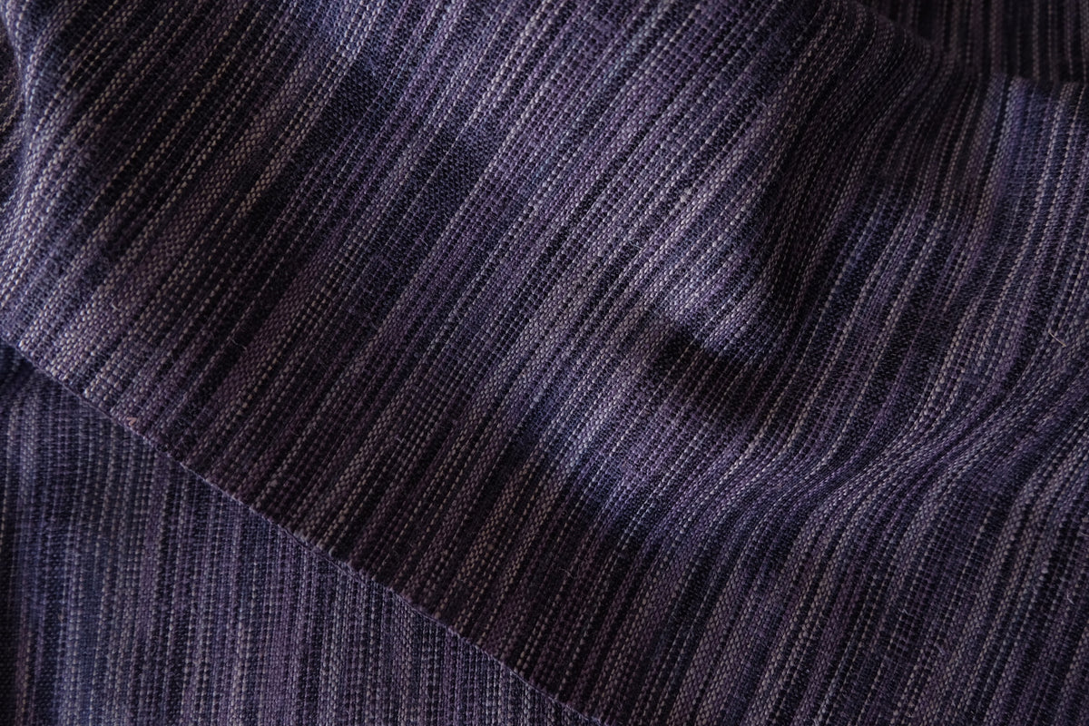 Midnight Plum Striped Linen Cotton – 2.19 yd