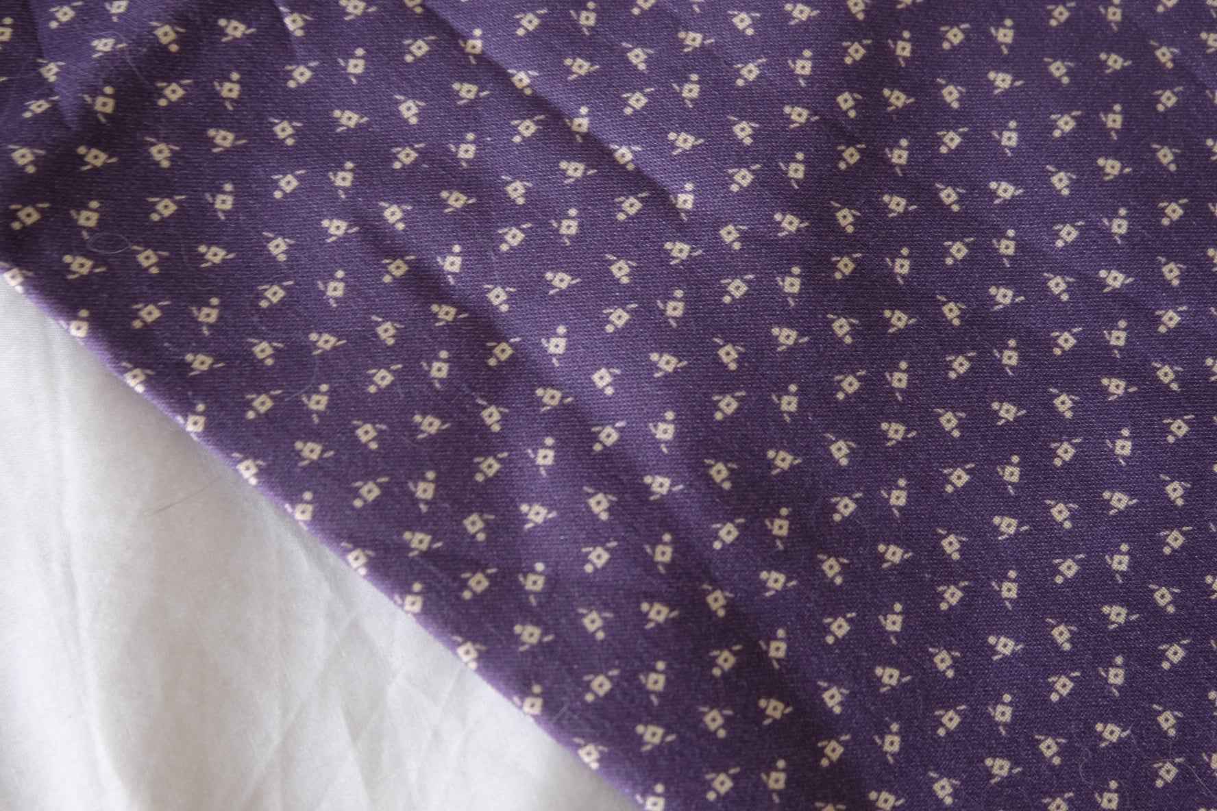 Deep Purple Tiny Geometric Cotton Fabric – 1.6 yd