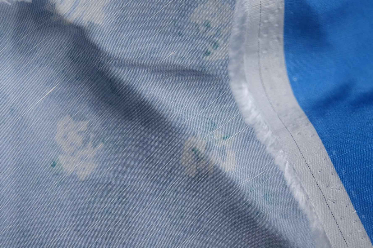 Blue Ombre Floral Cupro Linen Blend — 3.3 yd