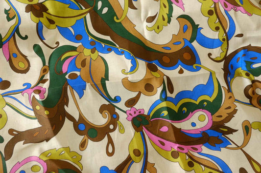 Retro Paisley Pure Linen – 2.2 yd