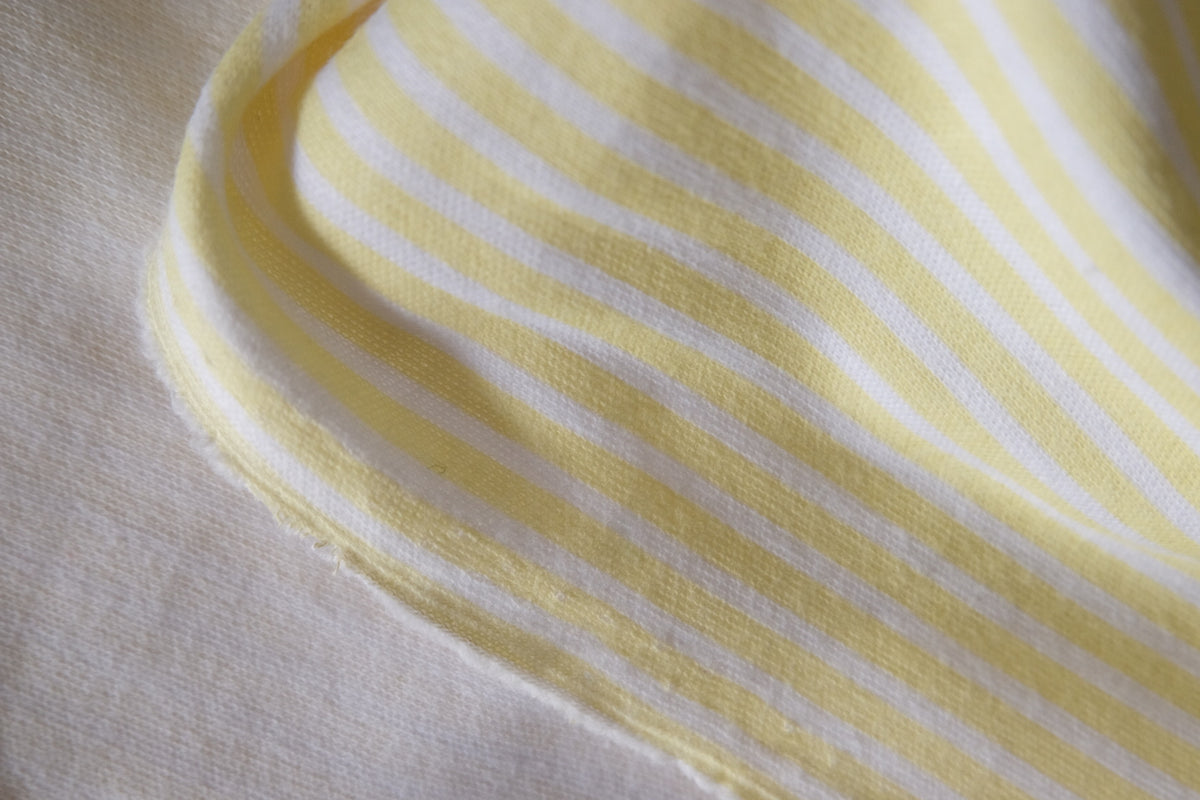 Butter Yellow Stripe – Soft Cotton Knit Fabric | 1.4 yards