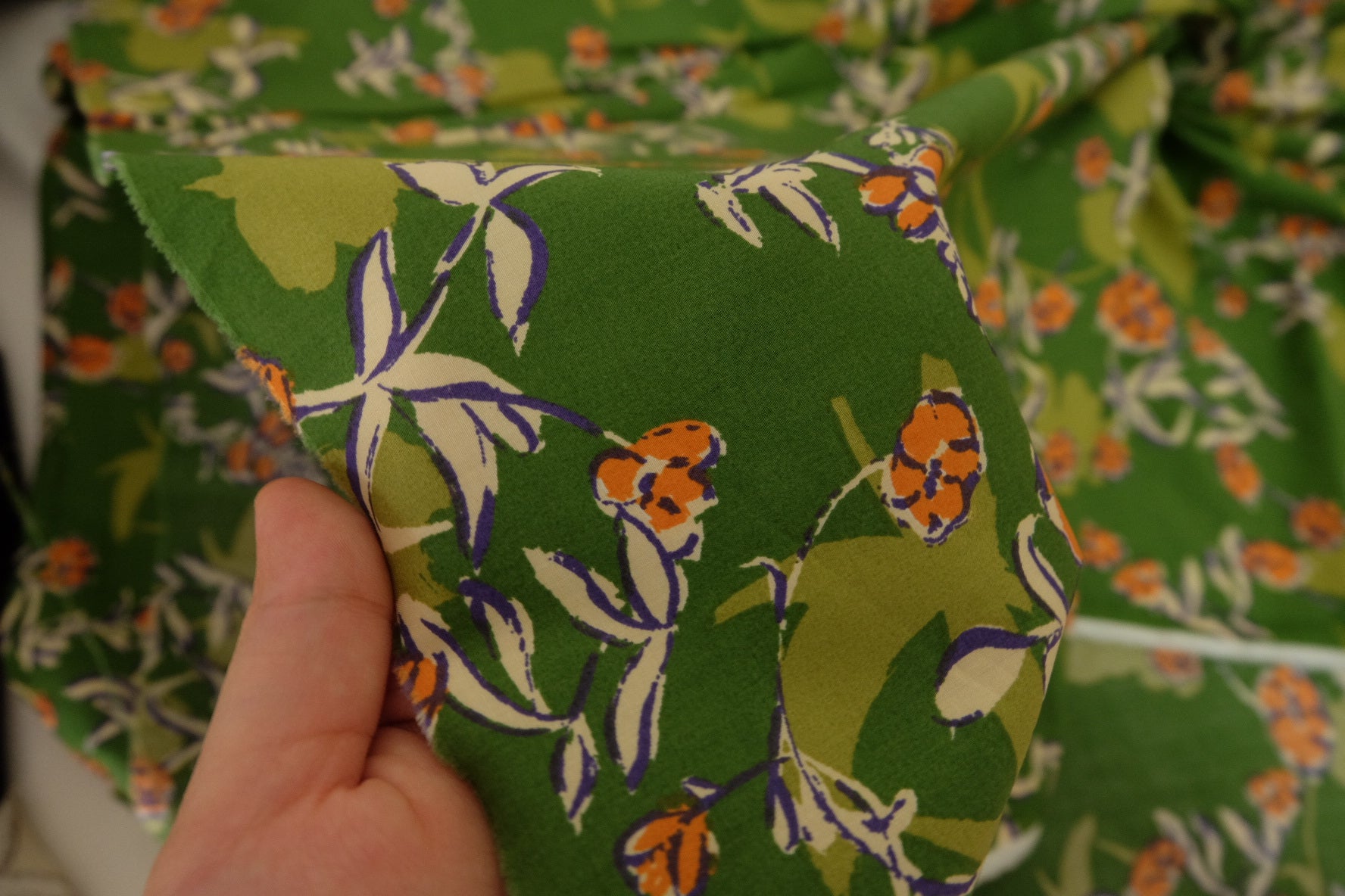 Green Botanical Cotton Poplin Fabric – 2.7 yd