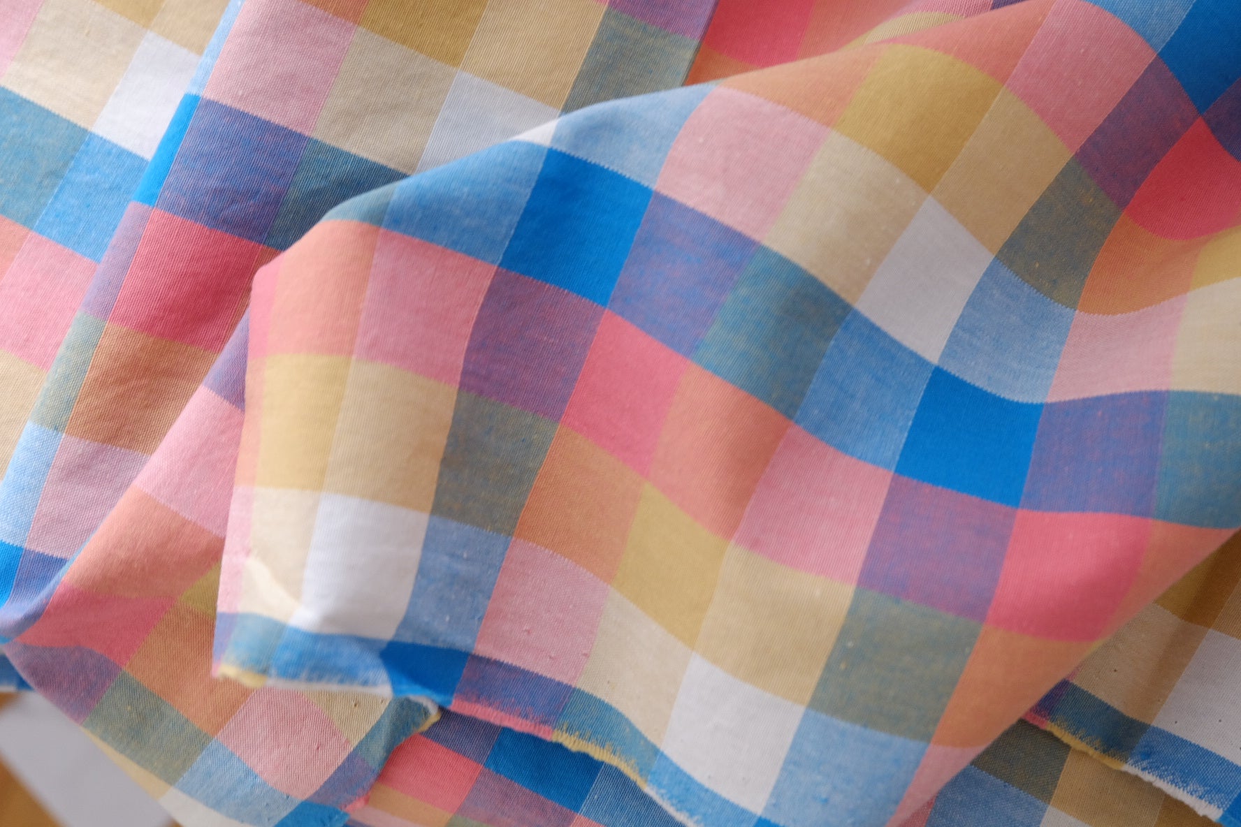 Pastel Check Yarn-Dyed Cotton Linen – 2.2 yd