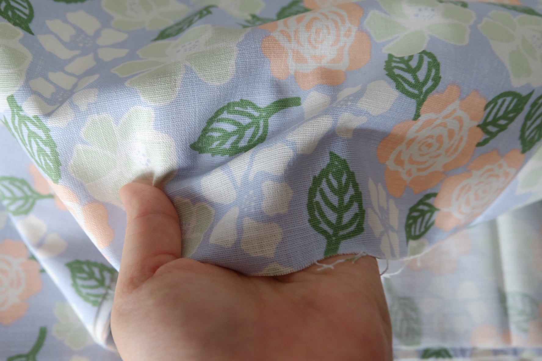 Pastel Rose Linen Cotton Fabric 2.2 yd