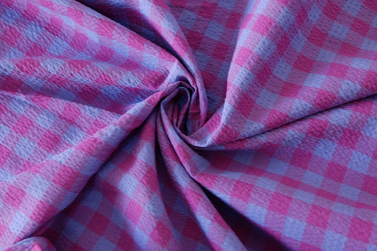 Berry Gingham Cotton Seersucker – 2.2 yd