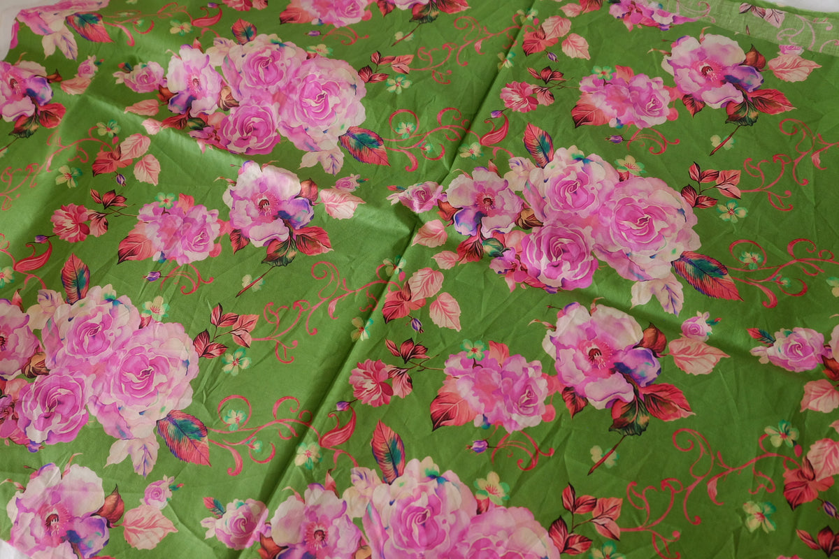 Pink Rose Garden Cotton Lawn Remnant – 1.1 yd
