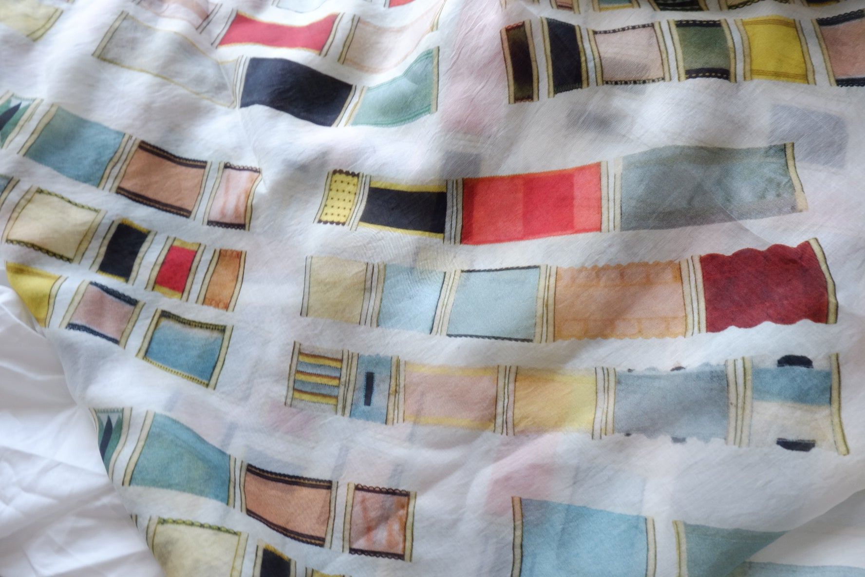 Painterly Geometric Tencel Linen Blend Fabric - 3.28 yd
