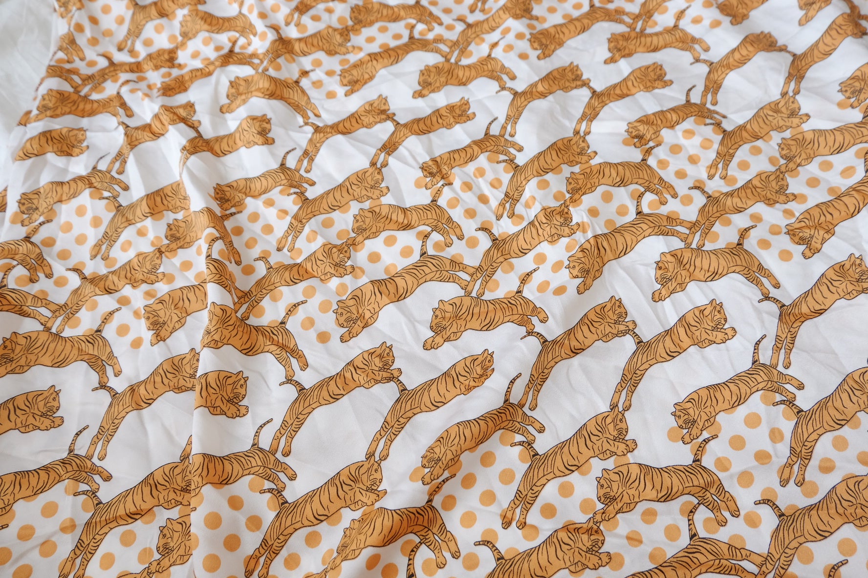 Tiger Print Textured Faux Satin for Shirts 2.3 Yards