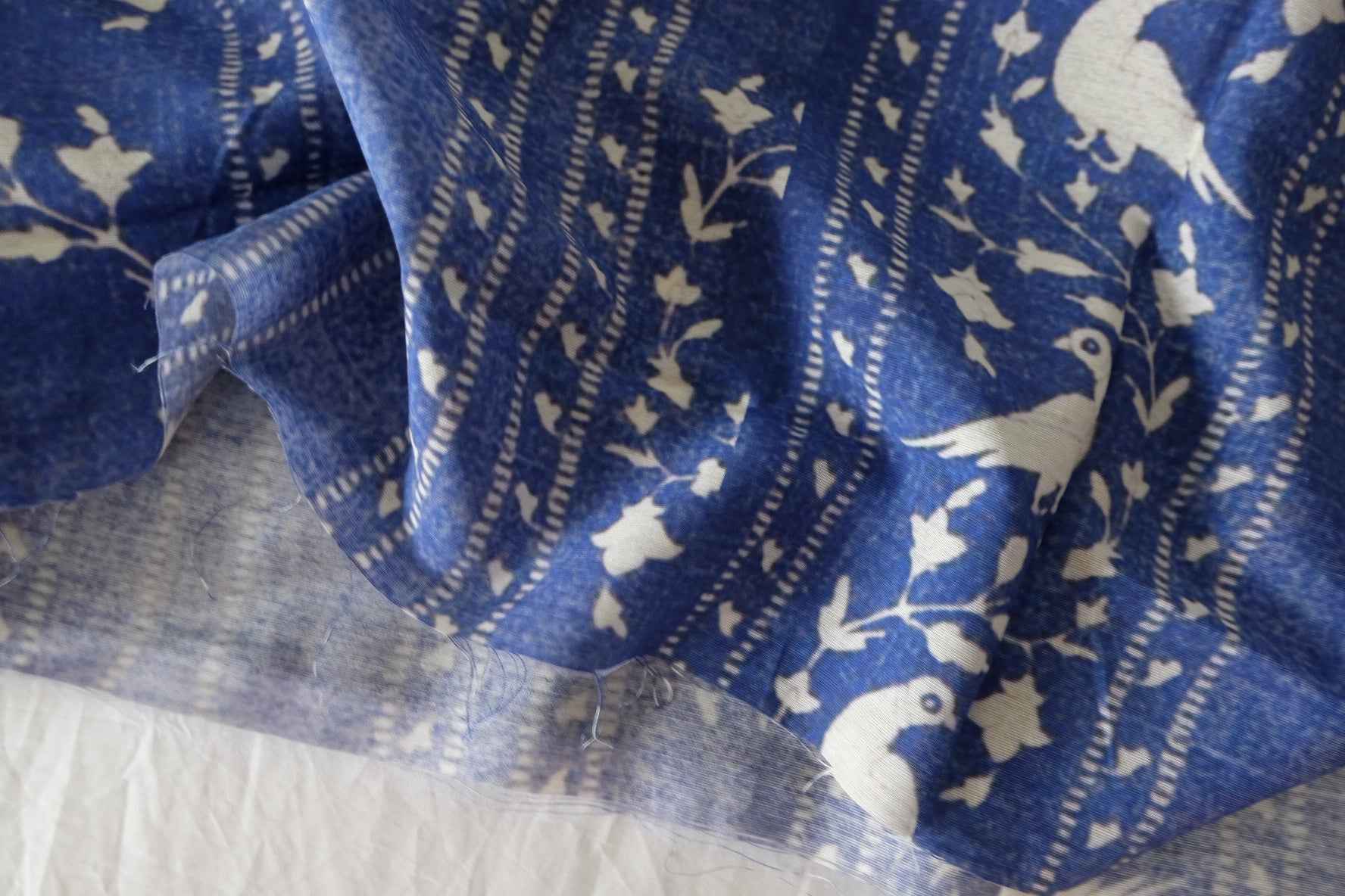 Blue Bird Rayon-Ramie Blend Fabric – 2.2 yd