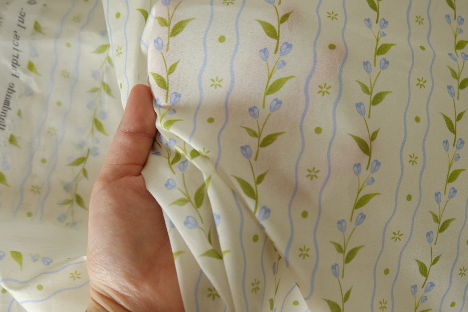 Blue Sprig Stripe Cotton Poplin – 3.28 yd