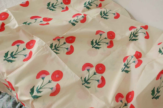 Watercolor Red Blooms Cotton Lawn – 3.3 yd
