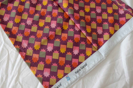 Plum Geometric Star Cotton Lawn – 2.7 yd