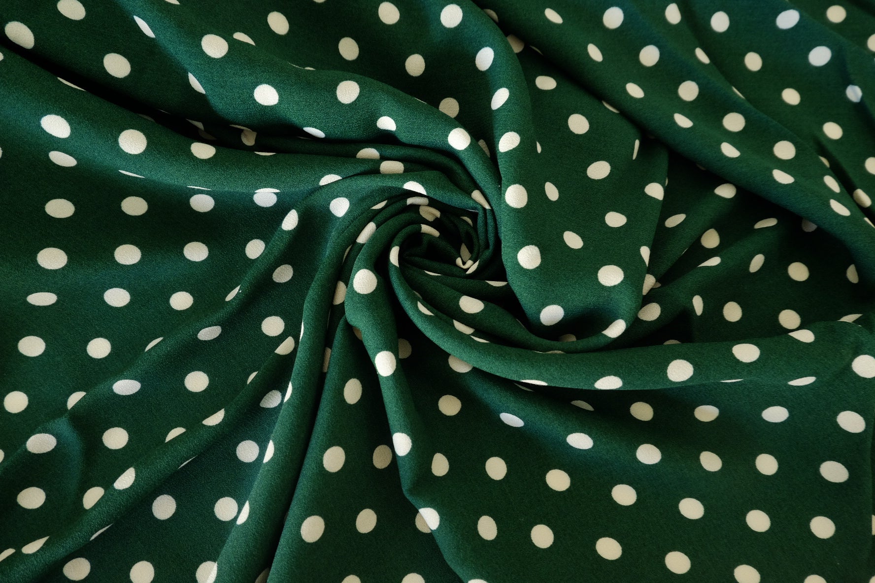 Green Polka Dot Soft Matte Rayon Fabric – 1.6 yd