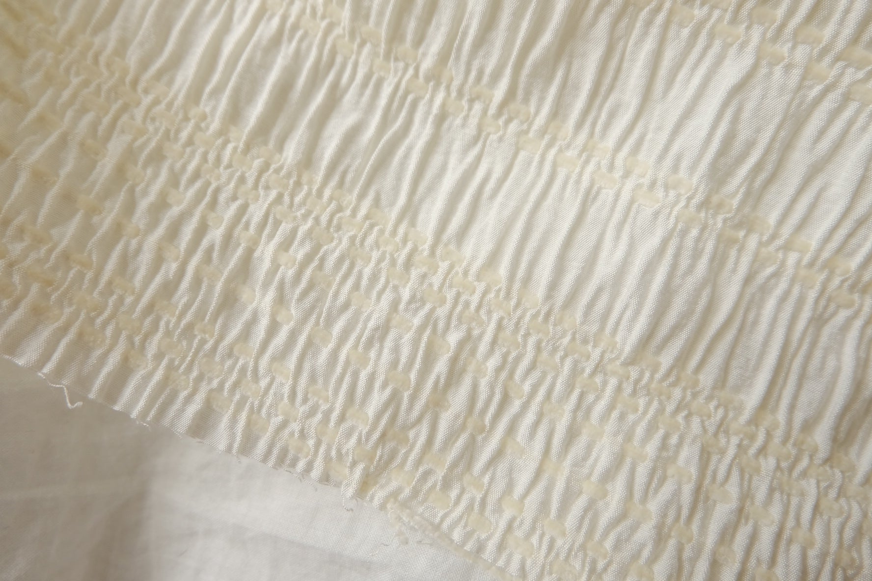 Textured Cream Tencel Cotton Crinkle Fabric - 1.64 yd