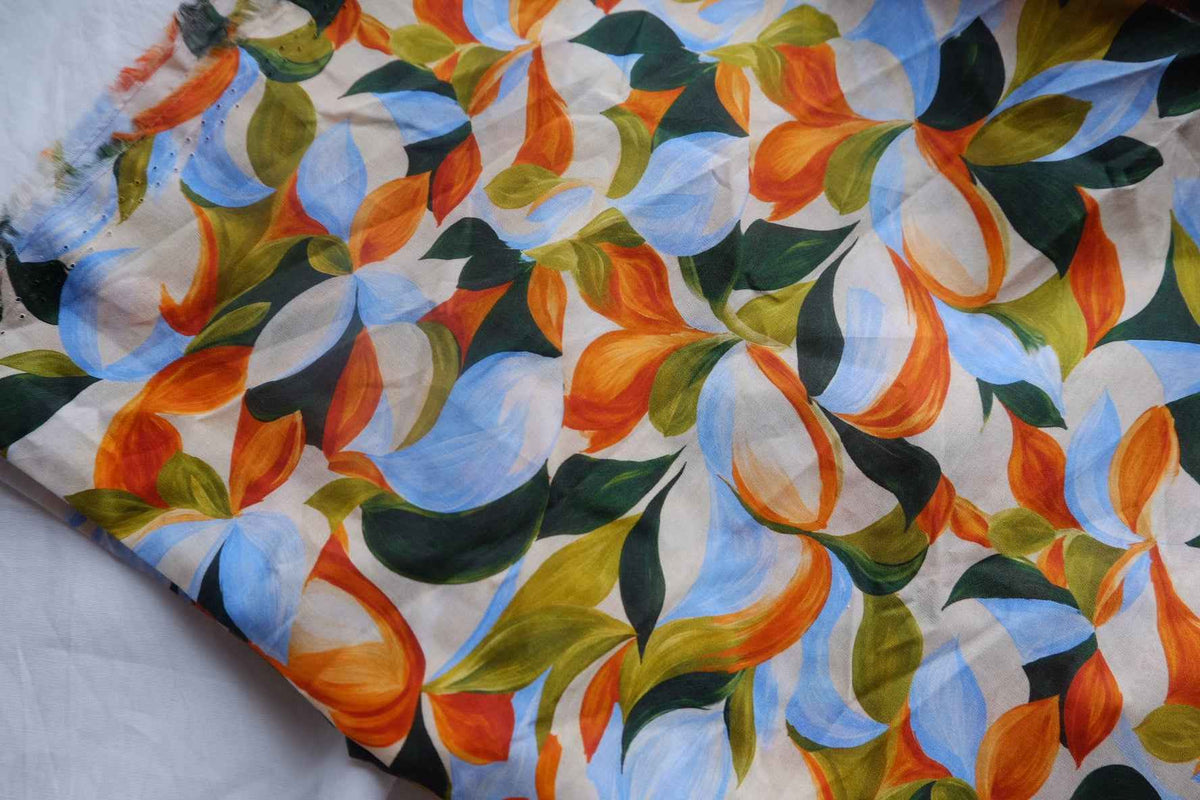 Painterly Floral Cotton Lawn — 2.1 yd