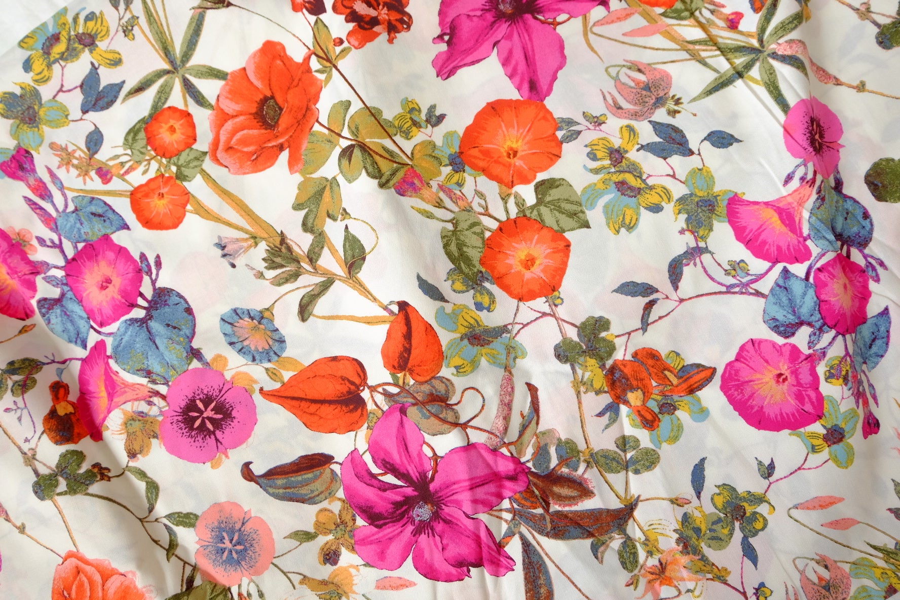 Vibrant Botanical Floral Cotton Poplin (2.2 Yards)