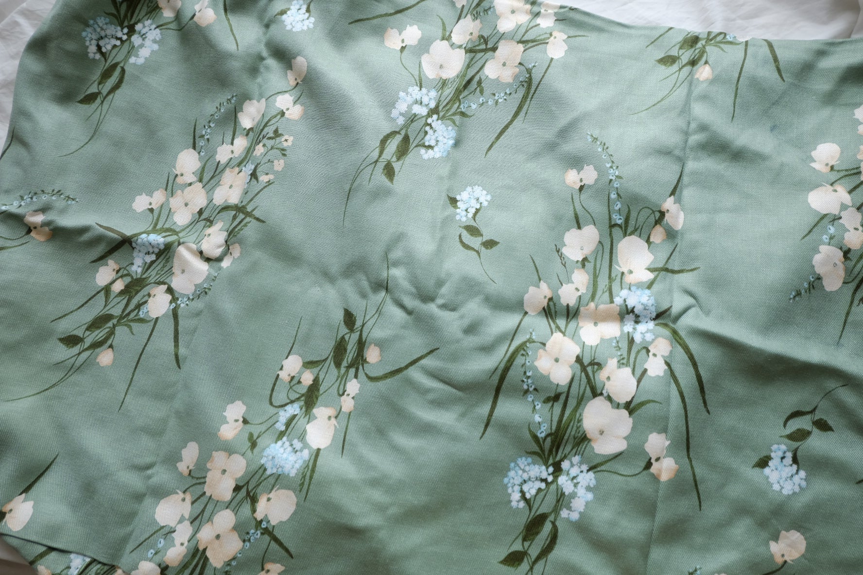 Sage Floral Cotton Linen Twill – 2.2 yd