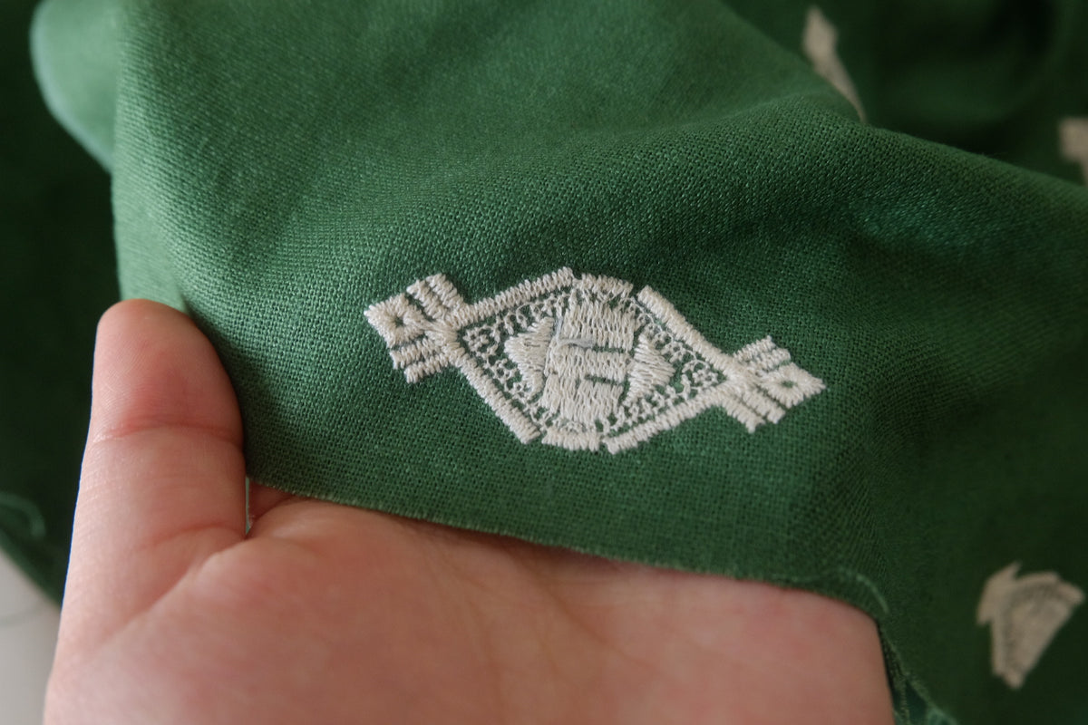 Emerald Embroidered Linen Cotton – 2.2 yd