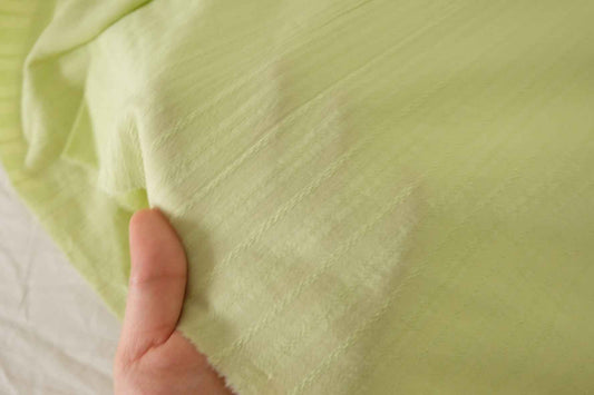 Pale Lime Jacquard Stripe Cotton Fabric - 2.2 yd