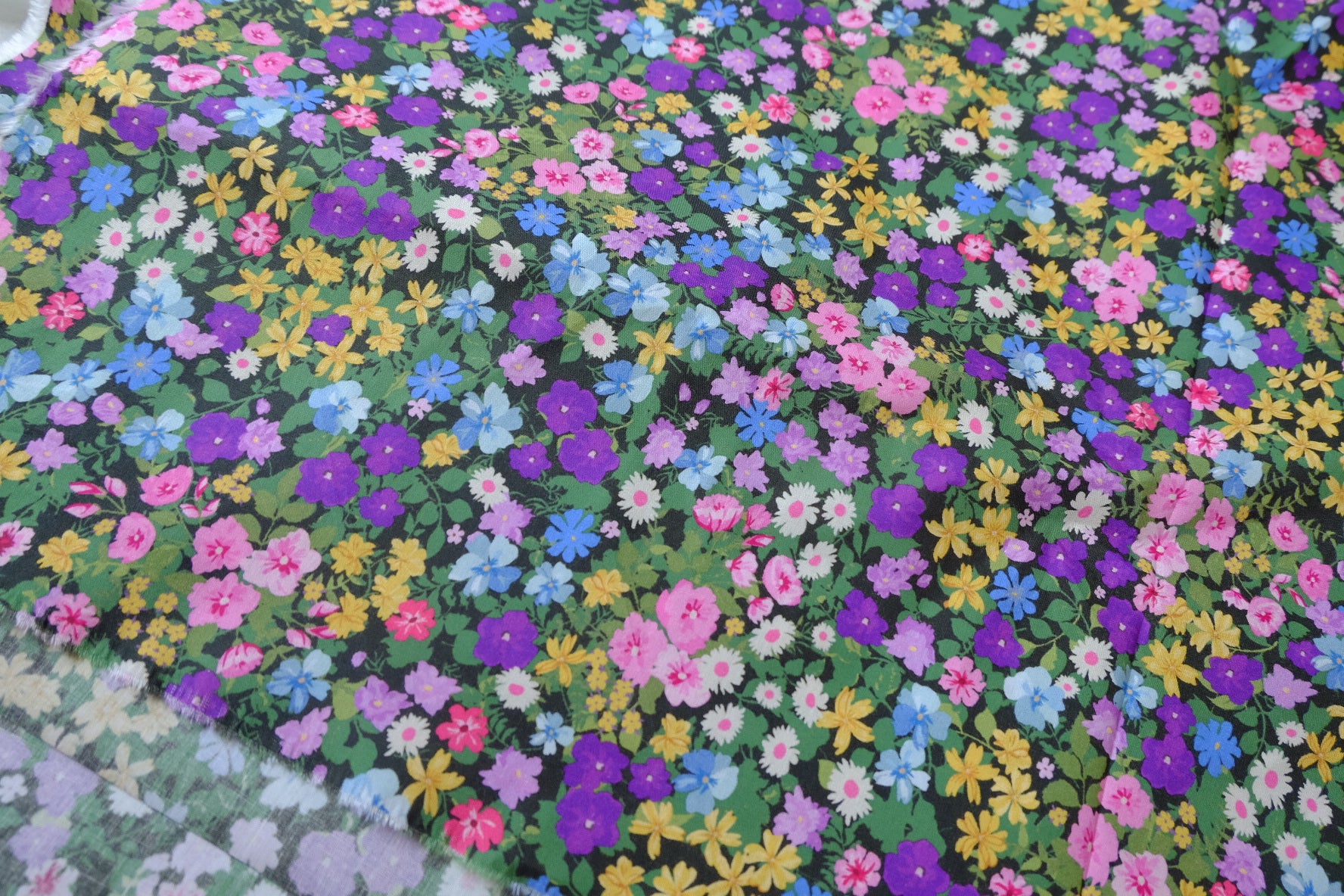 Colorful Meadow Floral Silky Cotton Lawn — 3.28 yd