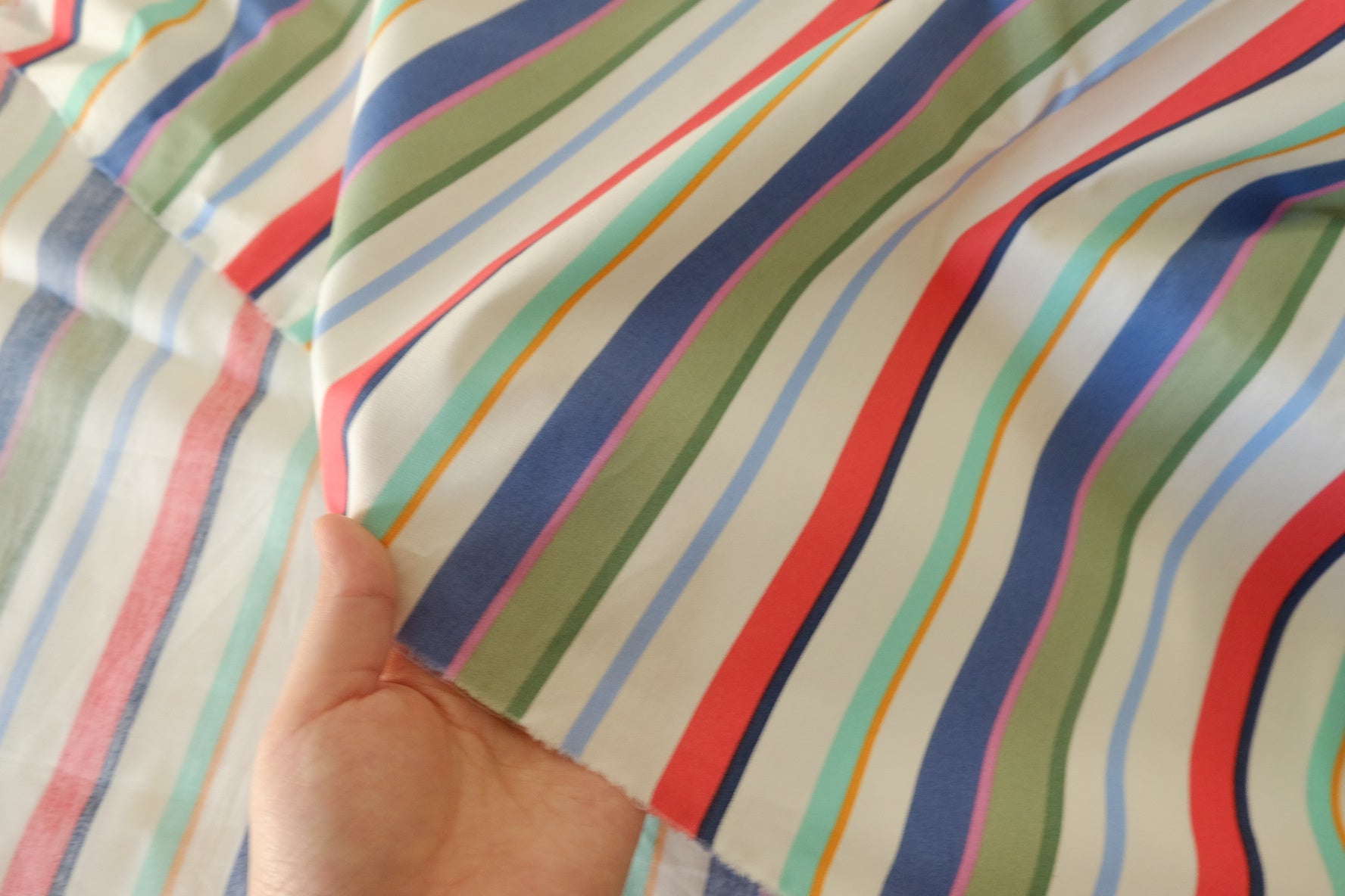 Colorful Stripe Cotton Poplin Fabric – 3.3 yd