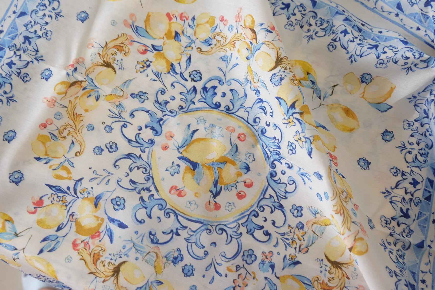 Blue Lemon Tencel Cotton Fabric  – 3.3 yd Cu