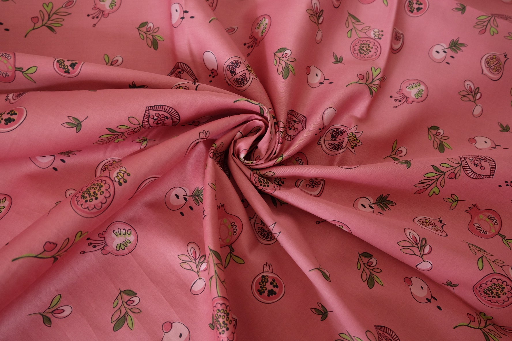 Pomegranate Sketch Cotton Sateen Fabric – 2.2 yd