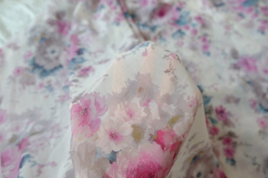 Romantic Floral Georgette for Skirts and Blouses 2.2 Yards