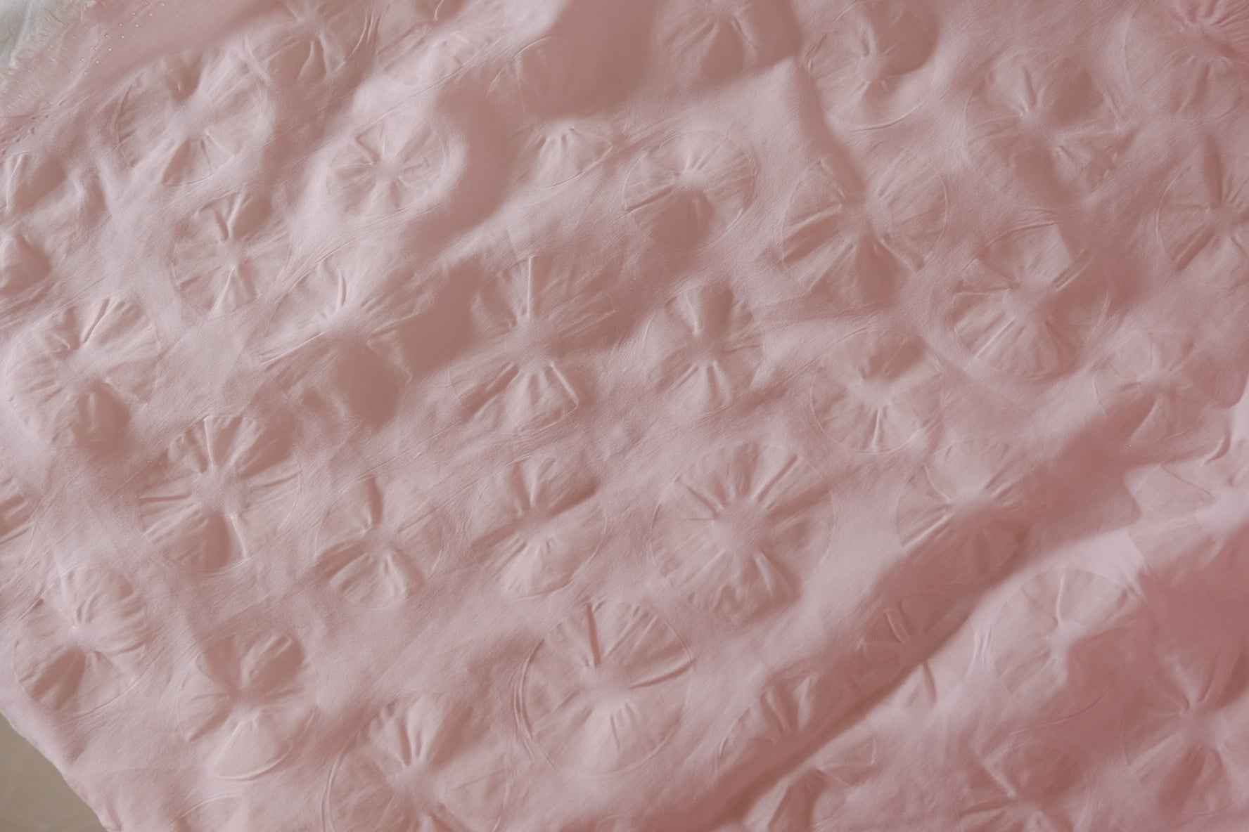 Blush Pink Circle Textured Cotton Fabric – 2.2 Yards