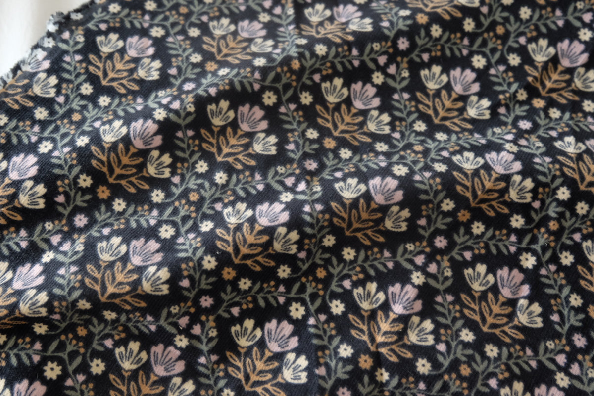 Midnight Meadow Brushed Cotton Corduroy – 2.2 yd