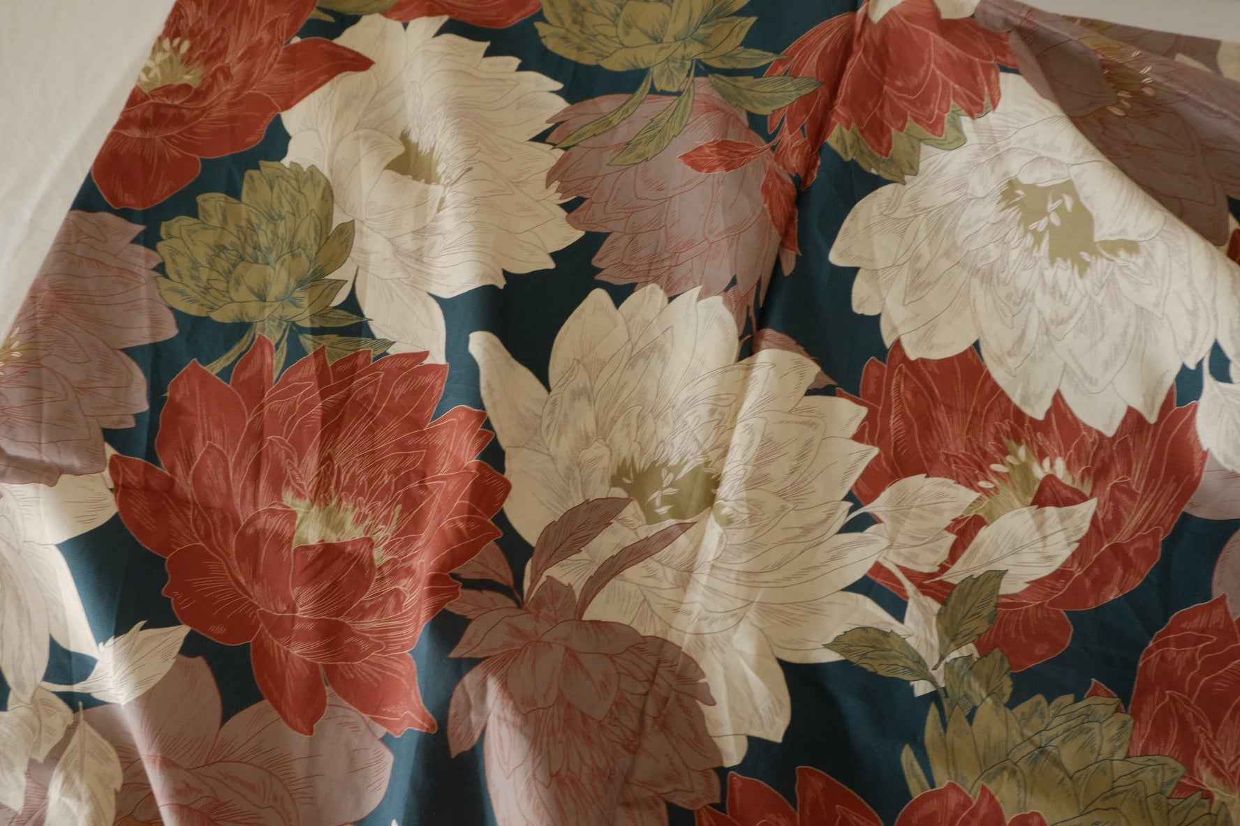 Large Floral Cotton Voile Fabric – 2.9 yd